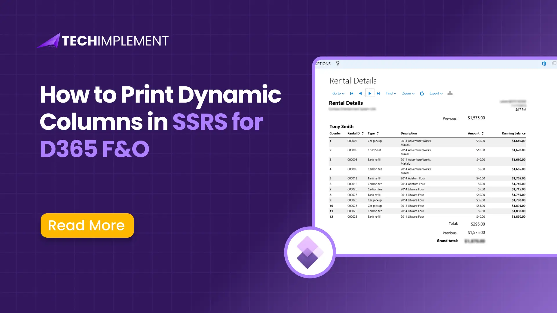 How to Print Dynamic Columns in SSRS for D365 F&O