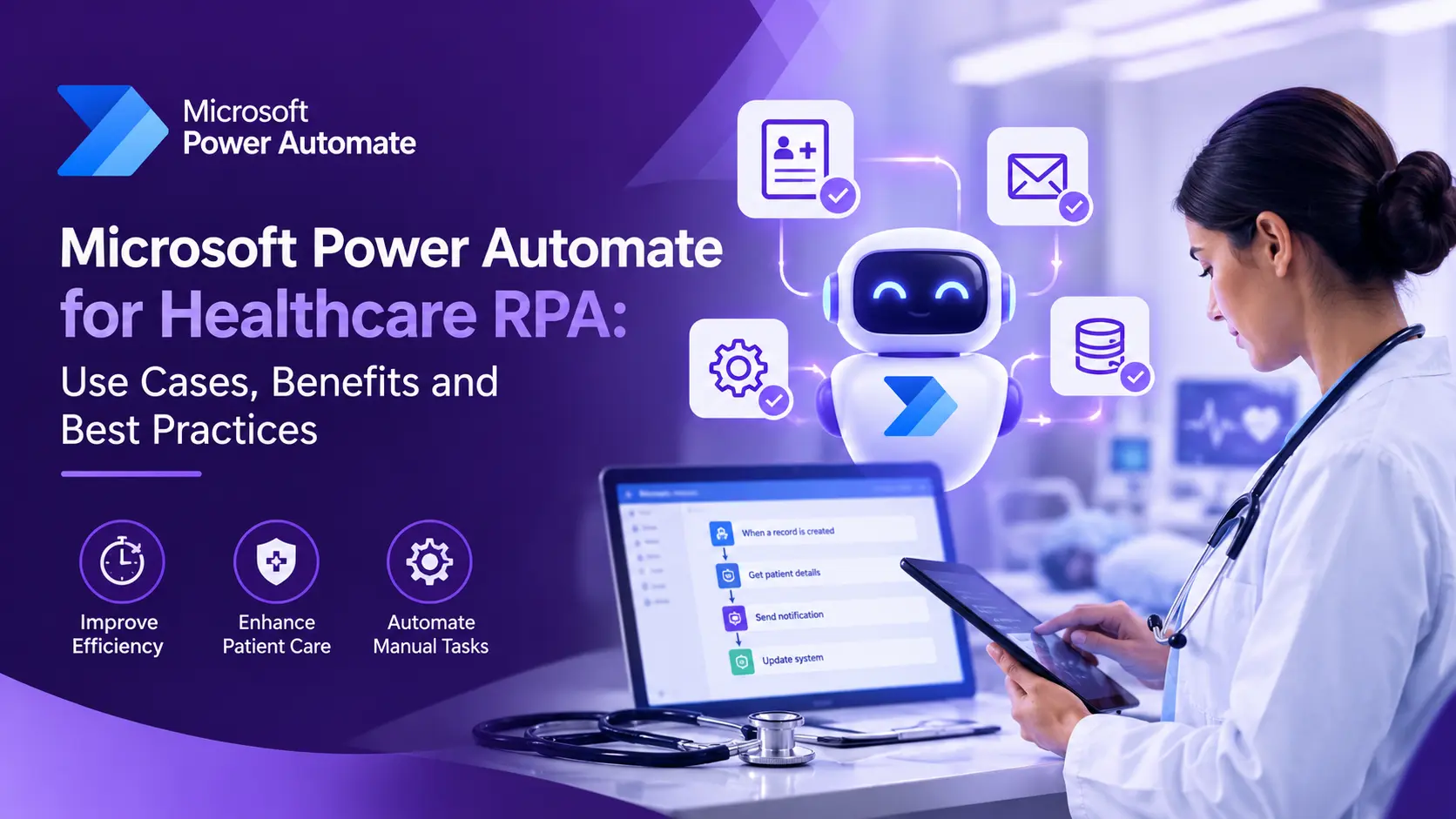 Microsoft Power Automate for Healthcare RPA: Use Cases, Benefits and Best Practices